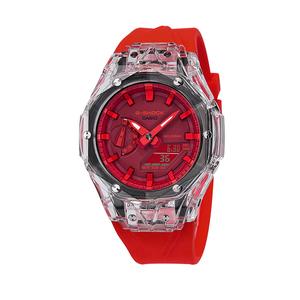 Часы Casio G-Shock Analog-Digital 2100 Series, арт. GA-2100-4A, красный/прозрачный/красный