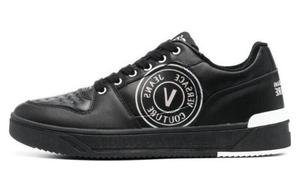 Кроссовки VERSACE JEANS Couture Starlight Logo-print Leather Sneakers, черный