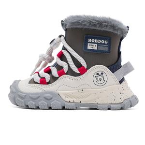 Детские хлопковые ботинки с термоподдержкой BOBDOG, серый/бежевый