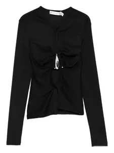 Открытый топ с хрустальной подвеской Christopher Esber, черный