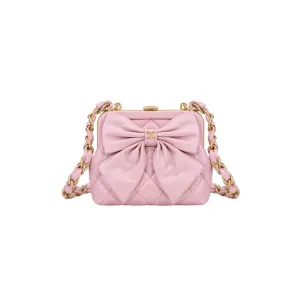 CHANEL Кожаная женская сумка через плечо розовая