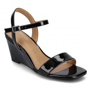 Босоножки на танкетке Journee Clayr, patent/black