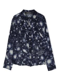 Versace Kids шелковая рубашка Versace Solar System, синий