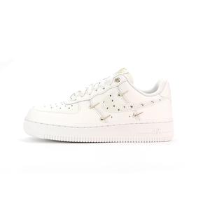 Nike Кроссовки Air Force 1 с антискользящим покрытием, износостойкие, женские, с низким верхом, для скейтбординга, белое золото
