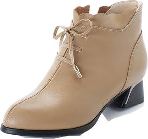 Женские ботинки Niiyyjj из натуральной кожи, на шнуровке, с острым носком, повседневные, с квадратным каблуком, ботильоны, Cowhide Yellow