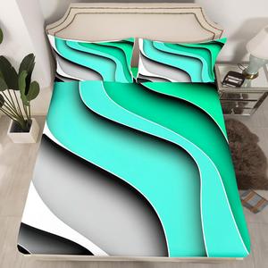 Erosebridal Комплект постельного белья Girls Green Ombre с абстрактным морским принтом из микрофибры, Ocean Wave 12