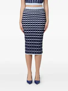 Юбка миди с узором Elisabetta Franchi, синий