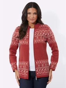 Sieh an! Жаккардовый кардиган с узором вишневого и кремового цвета