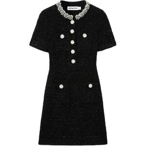 Женское платье с коротким рукавом Self portrait Self-portrait, черный