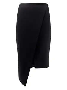 Асимметричная юбка миди, украшенная кристаллами Elisabetta Franchi, черный