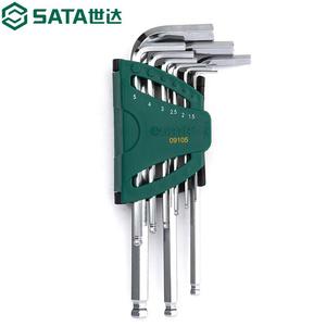 Набор шестигранных ключей с удлиненной шаровой головкой SATA, 9 предметов, 09105, корпоративная настройка