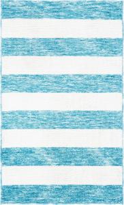 Ковер SAFAVIEH, 69 x 122 см, Easy Care Collection, Blue & Ivory, дизайн в полоску, не линяет и прост в уходе, можно стирать в машине, идеален для помещений с высокой проходимостью: прихожая, гостиная, спальня (ECR115M)