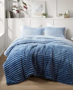 Комплект постельного белья Avril из 2 предметов: пушистое ребристое плюшевое одеяло, размер Twin/Twin XL 510 Design, голубой