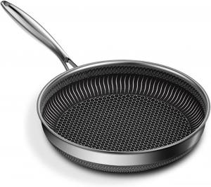 Сковорода Shhuaoil с антипригарным покрытием, 30 см, черный / серебряный