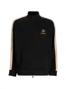 Полосатый свитер на молнии Karl Lagerfeld, черный