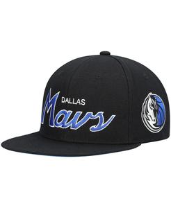 Мужская черная кепка Snapback Dallas Mavericks Hardwood Classics Script 2.0 Mitchell & Ness