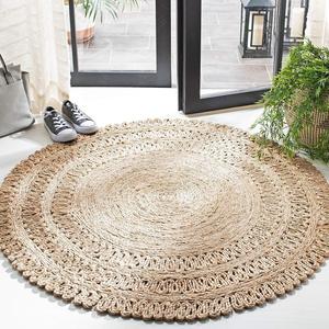 SAFAVIEH Natural Fiber Round Collection круглый ковер 92 x 92 см Natural NF165A ручной работы в стиле бохо-шарм в деревенском стиле из джута
