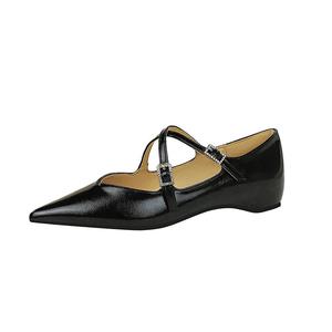 BIGTREE Женские повседневные туфли на один каблук черные, цвет Black