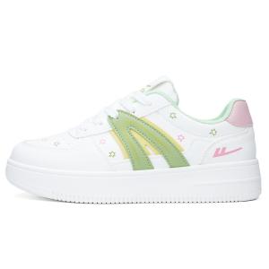 WARRIOR Низкие женские скейтбордские кроссовки бело-зелено-розовые, цвет White Green Pink