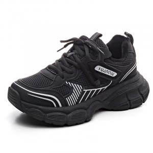 HUANQIU Износостойкие дышащие низкие массивные кроссовки женские Silver Gray