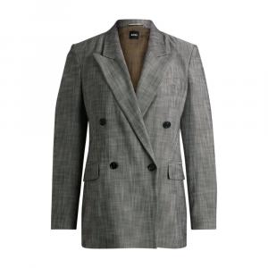 Двубортный пиджак прямого кроя BOSS, цвет patterned