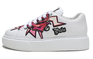 Кроссовки женские Prada с принтом, белый / розовый