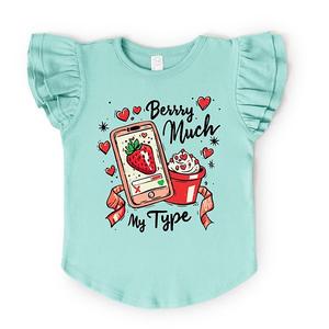 Футболка с принтом "Berry much my type strawberry" и рукавами-фонариками The Juniper Shop, Seafoam