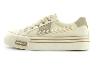 Женские кеды с низким верхом бежевого/коричневого цвета Warrior