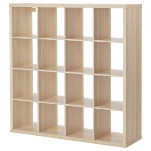 Стеллаж KALLAX IKEA, 147x147 см, цвет white stained oak effect