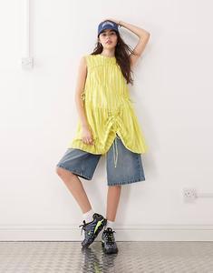 COLLUSION многоканальное мини-платье в желтую полоску