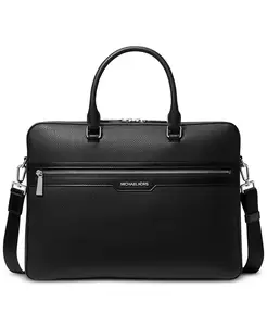 Мужской кожаный портфель Explorer с логотипом Michael Kors, черный