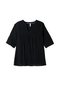 Мятая туника с объемными точками sheego, черный