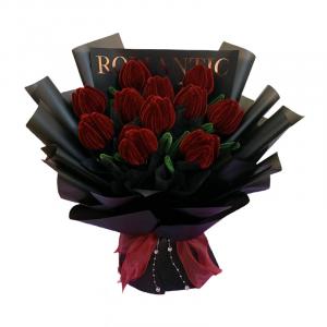 JIUFEN Creative Twistable Rod DIY Handcrafted Bouquet Realistic Rose Sunflower Tulip Finished Product Doll Products