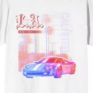 Мужская стальная футболка с графическим рисунком Car Fanatic LA Cali Licensed Character