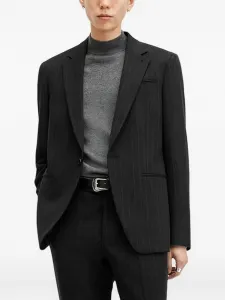 Однобортный пиджак Heddon в тонкую полоску AllSaints, черный