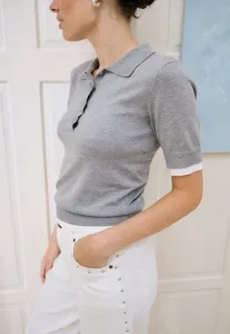 Футболка-Поло kalizza с контрастным рисунком Kaffe, Grey Melange