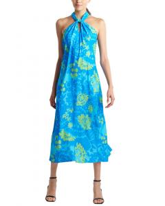 Natori Bloom платье с запахом на шее, синий