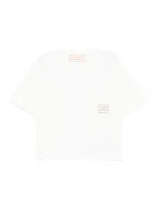 Футболка с вышитым логотипом Elisabetta Franchi La Mia Bambina, белый