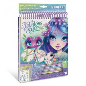 Альбом для рисования с мелками, шаблонами и наклейками M Nenuphia Nebulous Stars