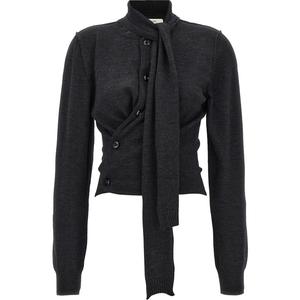 Кардиган вязаный с пуговицами Lemaire, серый