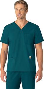 Carhartt Scrubs C15013 Unisex Force Modern Fit V-Neck Top, Caribbean Blue