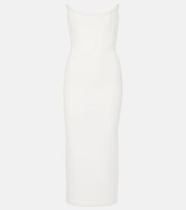 Свадебное платье миди без бретелек Alex Perry, белый