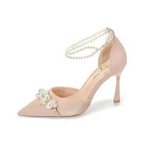 QITUMAUL Тонкие каблуки на шпильке для женщин - нюд, цвет Nude[Heel Height 9.5cm]