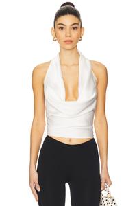 Топ с кау-воротником на завязках Weworewhat, white