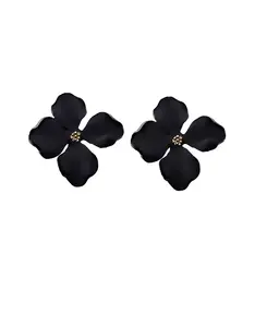 Маленькие цветочные серьги Swanky Designs, black