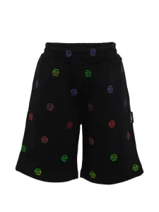 Шорты с логотипом Philipp Plein Junior, черный