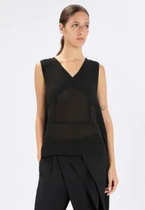 Тонкий, полупрозрачный топ из технического жоржета. High, Nero