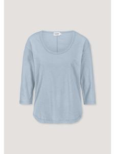 Футболка с длинными рукавами Hessnatur Light Slub, свободного кроя, изготовлена из чистого органического хлопка жемчужно-голубого цвета