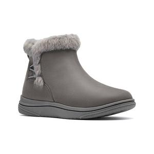 Женские слипоны из искусственного меха на щиколотке Cloudsteppers breeze Clarks, Dark Gray Textile