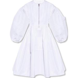 Alexander McQueen Длинное платье с длинными рукавами SS22 для женщин оптический белый